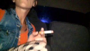 Hot redhead gives blowjob while being pulled over by cop