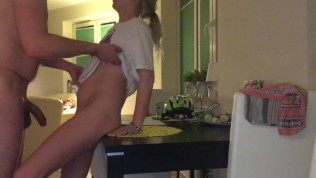 Rough neighbour fucking on kitchen table huge creampie loud moaning hot!!!!